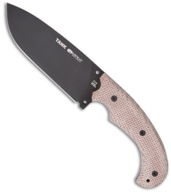 Viper Knives Tank Knife Fixed Blade w/ Tan Scales (6" Black) VT4004BK