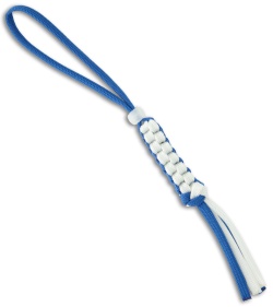Para-Cord Wilson Tactical Lanyard Blue and White w/ Glow in the Dark Bead