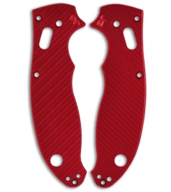 Custom Red Aluminum Replacement Scales for Spyderco Manix 2