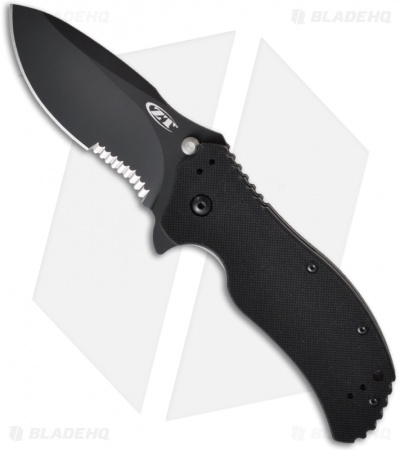 Zero Tolerance 0350ST Assisted Opening Knife Black G-10 (3.25" Black Serr) ZT