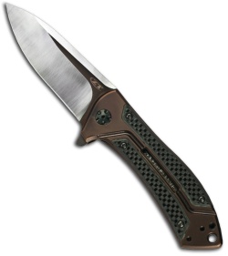 Zero Tolerance 0801CF Carbon Fiber Folding Knife (3.5" Bronze Plain) ZT