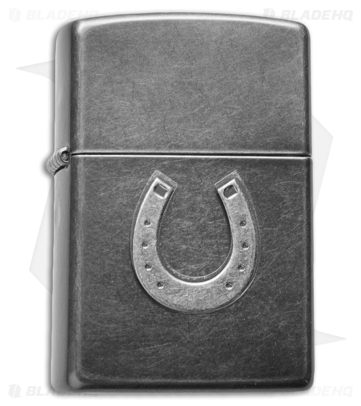 Zippo Classic Lighter Horseshoe Embossed (Gray Dusk) 28498 Blade HQ