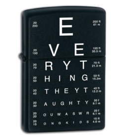 Zippo Lighter Eye Charts 24890