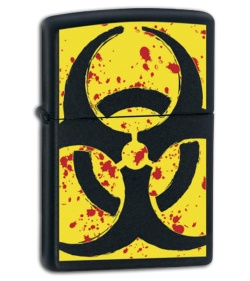 Zippo Lighter Yellow Bio-Hazard Toxic 24330
