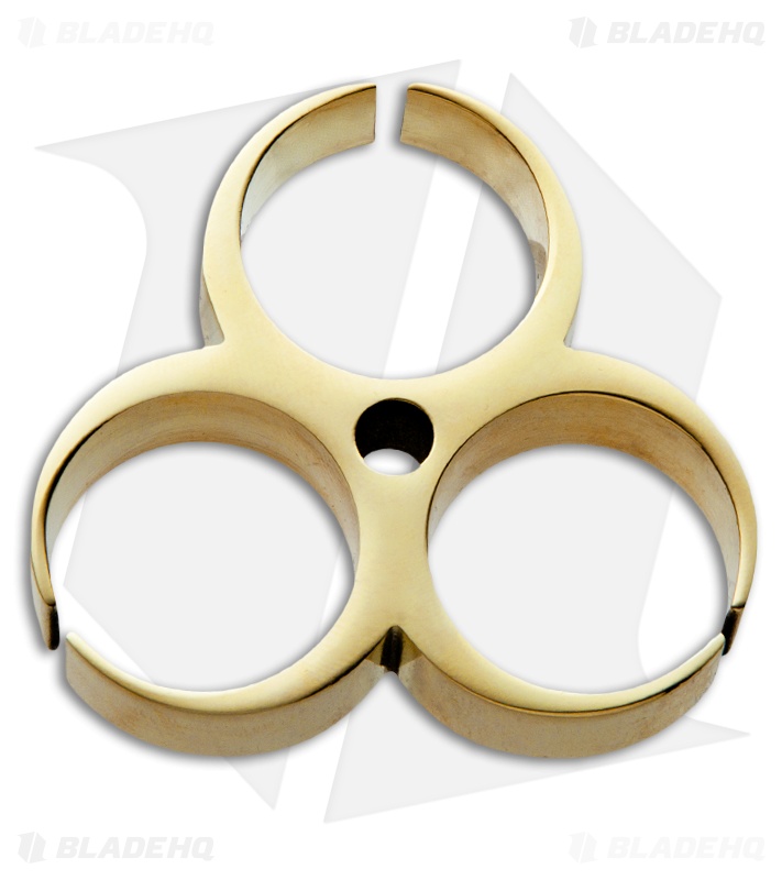 American Made Knuckles Biohazard 3 Finger Brass Knuckle Weight Blade HQ