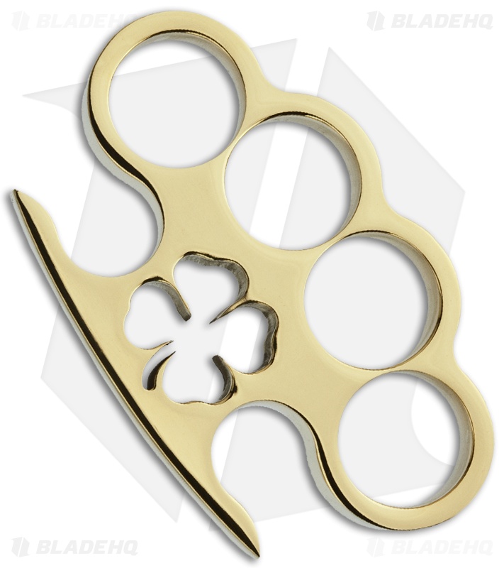 American Made Knuckles Clover Polished Brass Knuckle Weight Blade HQ