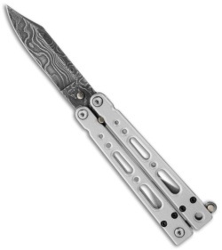 Bear OPS Bear-Song IV Small Butterfly Knife Aluminum (3.25" Damascus) B-450-LD