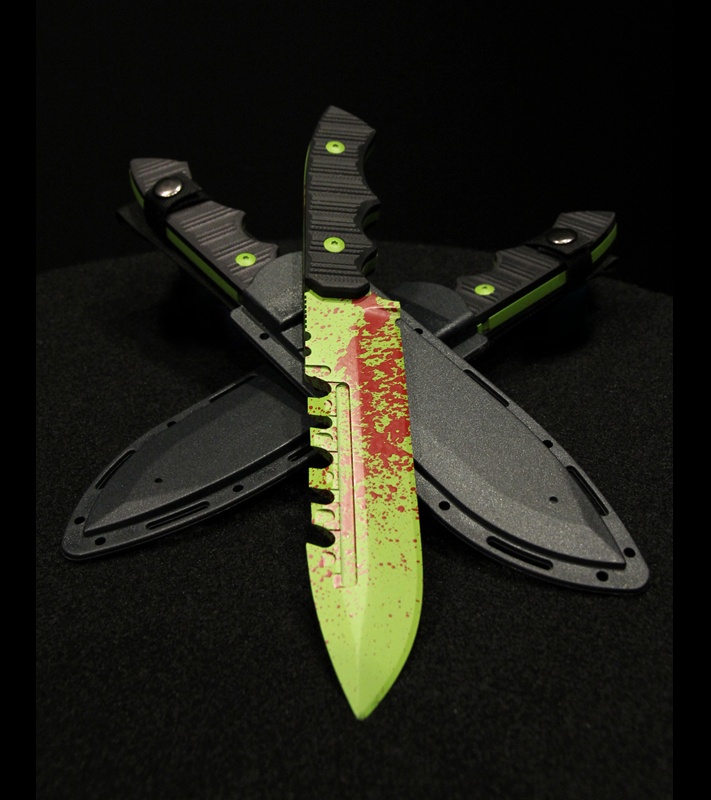 Brous Blades Coroner Knife Zombie Green Fixed Blade (6.25" Plain