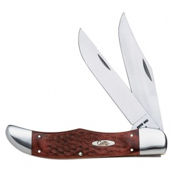 Case Working Folding Hunter Jigged Brown Staminawood Pocket Knife 00189