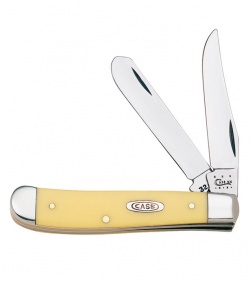 Case Mini Trapper Yellow Pocket Knife 00029