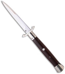 BURN Knives 11" Lockback Swinguard Automatic Knife Maroon Micarta (High Polish)