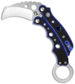 Mantis Vuja De Blue Balisong Karambit Crossover Bali-Bit Knife (2" Plain) MK-4