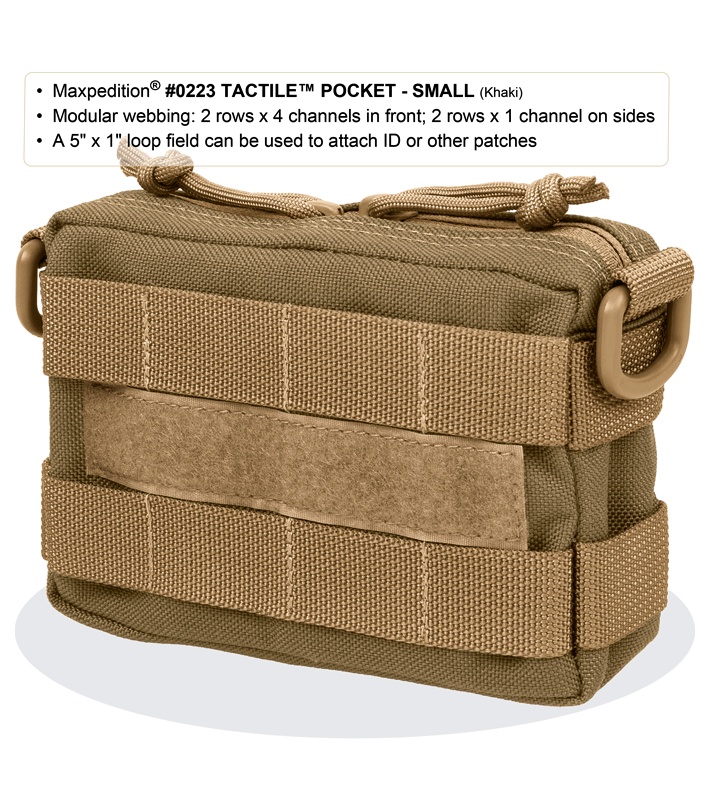 Maxpedition TacTile Pocket Small Khaki Utility Pouch Bag 0223K Blade HQ
