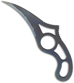 Mission Critical Tools Chaos Claw Blue Titanium Neck Knife Self Defense