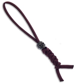 Schmuckatelli Classic Skull Bead w/ Maroon Paracord Lanyard (Black Pewter)