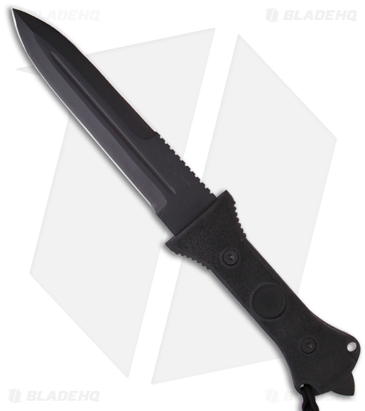 Scorpion Knives Fighting Fixed Blade Knife Standard Edge (7" Black