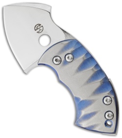 TuffKnives War Toad Friction Folder Knife Blue Bling Full Ti (2.1" Plain)