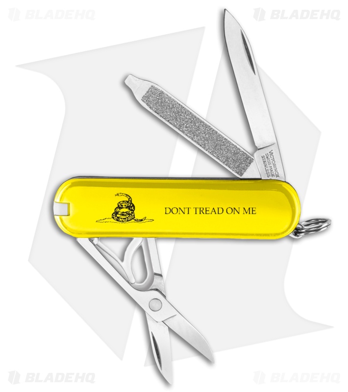 Victorinox Classic SD Yellow Don't Tread 53076 Blade HQ
