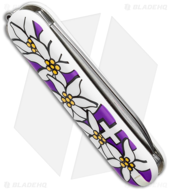 Victorinox Classic Swiss Army Knife Purple Edelweiss 54722 Blade HQ