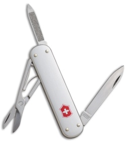 Victorinox Swiss Army Knife 3" Money Clip Silver Alox w/ Ruby Case 59115