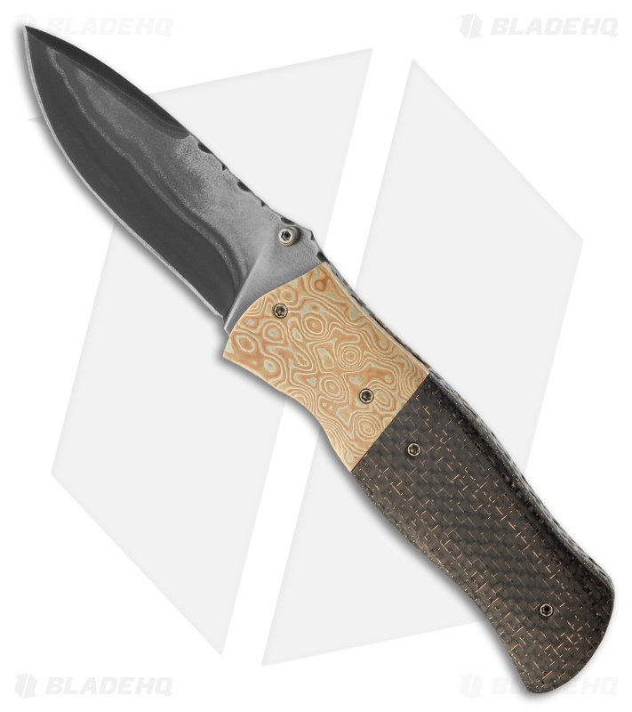 Burr Oak Knives Bull Pup Knife Mokume/LSCF (3.5" San Mai) Blade HQ