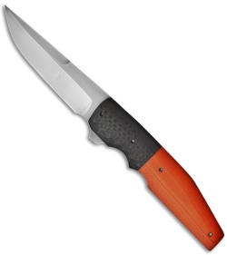 Jason Clark Custom Drop Point Liner Lock Carbon Fiber/G10 Knife (3.5" Plain)