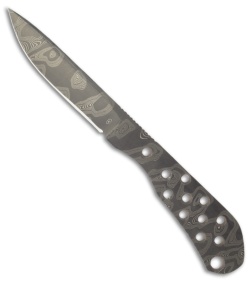 Chuck Gedraitis Custom Damascus Neck Knife Fixed Blade (2.75" Plain)