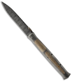 J.A. Harkins Custom Dual-Action Automatic Knife w/Mokume Handle (4.25" Damascus)