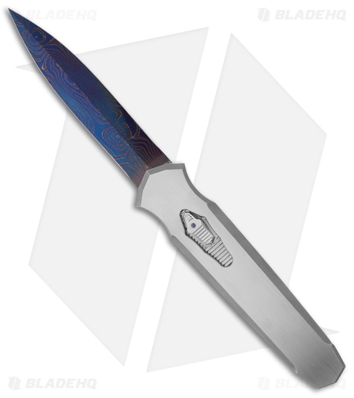 J.A. Harkins Custom Triton D/A OTF Stainless Automatic Knife (Damascus