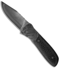 Burr Oak Knives Scout Folder Damascus & Carbon Fiber (3.5" San Mai Damascus)