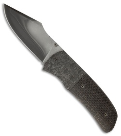 Burr Oak Knives Harpoon Knife LSCF Folder (3.5" San Mai Damascus)