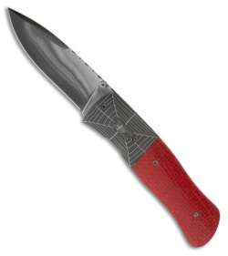 Burr Oak Knives Sidewinder II Folder Damascus & Micarta (3.5" San Mai Damascus)