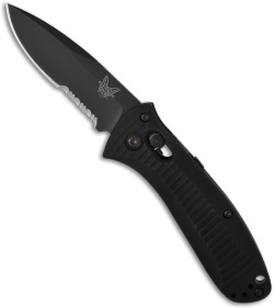 Benchmade 5500SBK Mini Presidio Small Automatic Knife (2.97" Black Serr)