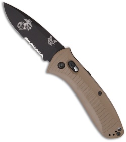 Benchmade Presidio Marine Semper-Fi Automatic Knife 5000SBKSN-M (3.42" Serr)