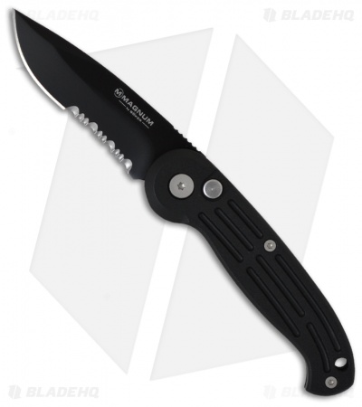 Boker Mini Magnum Automatic Knife (2.625" Black Serr) 01BO117