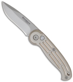 Boker Mini Magnum Automatic Knife Champagne 01BO107 (2.625" Bead Blast PLN)