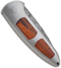 Boker Top Lock Leopard Damascus Automatic Knife w/ Cocobolo (3.25" Plain) 110701