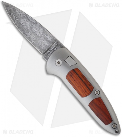 Boker Top Lock Leopard Damascus Automatic Knife w/ Cocobolo (3.25" Plain) 110701