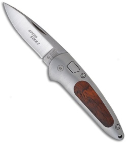 Boker Top Lock II Automatic Pocket Knife w/ Cocobolo Wood (Satin PLN) 117101