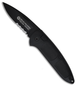 Boker Top Lock Police Model Automatic Knife Delrin (3.25" Black Serr) 117207B