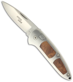 Boker Top Lock Thuya Wood Automatic Knife (3.25" Satin Plain) 110703