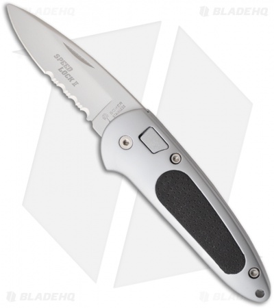 Boker Top Lock II Automatic Knife w/ Kraton Inserts (2.75" Satin Serr) 117107C