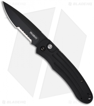 Bradley Large Alias I Automatic Knife (3.6" Black Serr) 17900SBK