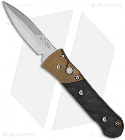 Dalton HD Street Fighter Automatic Knife w/ Black Scales (3" Bead Blast Plain)