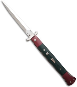 DKD American Phantom Swinguard Automatic Knife w/ Green Micarta (5" Mirror)