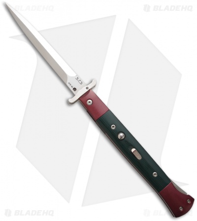 DKD American Phantom Swinguard Automatic Knife w/ Green Micarta (5" Mirror)