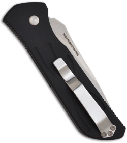 DKD Black Python Automatic Knife (3.5" Satin Plain) No Pocket Clip