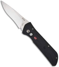 DKD Black Python Automatic Knife (3.5" Satin Plain) No Pocket Clip