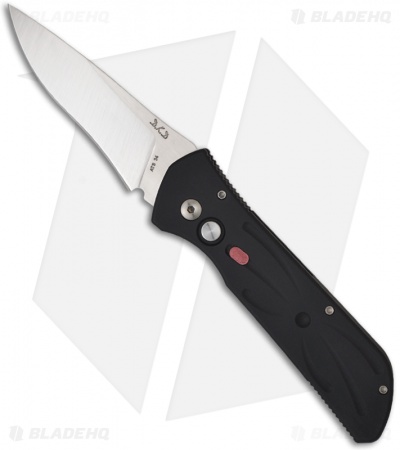 DKD Black Python Automatic Knife (3.5" Satin Plain) No Pocket Clip