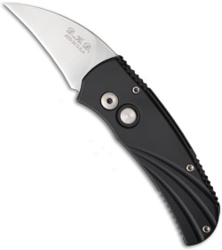 DKD Shark Tooth Automatic Knife Black (1.9" Satin Plain) USA Made